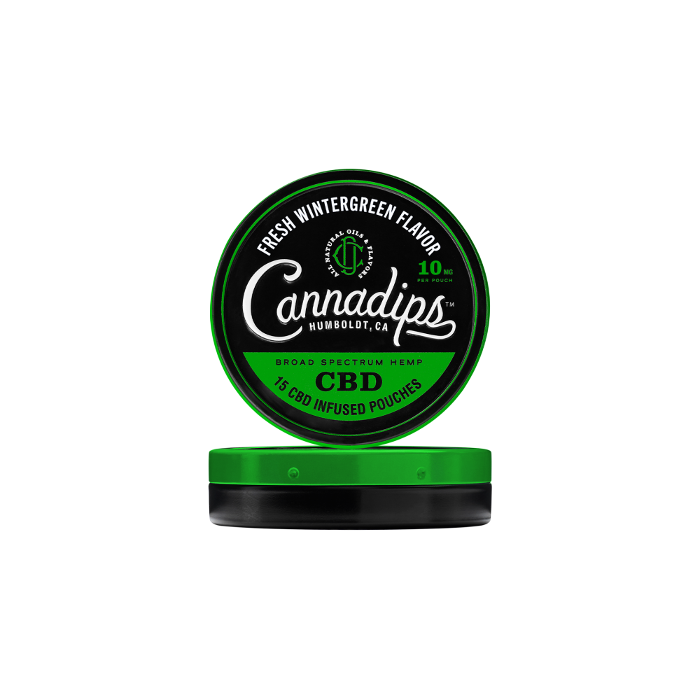 CannaDips Fresh Wintergreen Flavor • 10 mg • 15 CBD pouches
