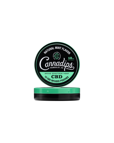 CannaDips Natural Mint Flavor • 10 mg • 15 CBD pouches