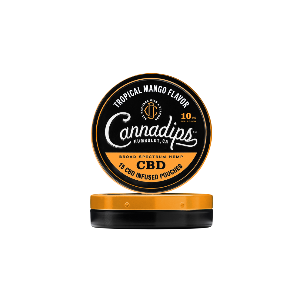 CannaDips Tropical Mango Flavor • 10 mg • 15 CBD pouches