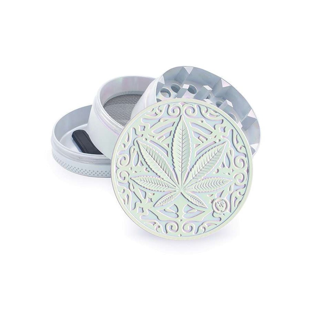 Metal Grinder • Icy Pearl Trance Leaf • ⌀50 mm • 4-parts