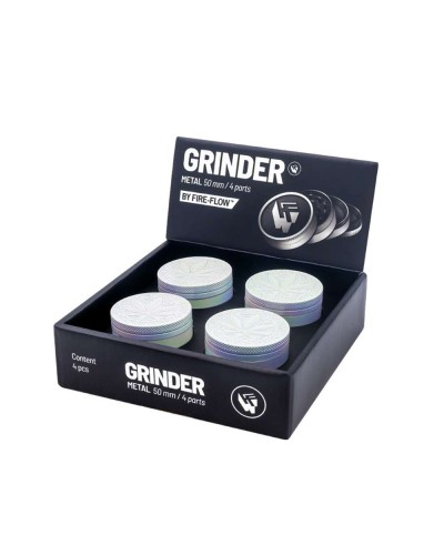 Metal Grinder • Icy Pearl Trance Leaf • ⌀50 mm • 4-parts
