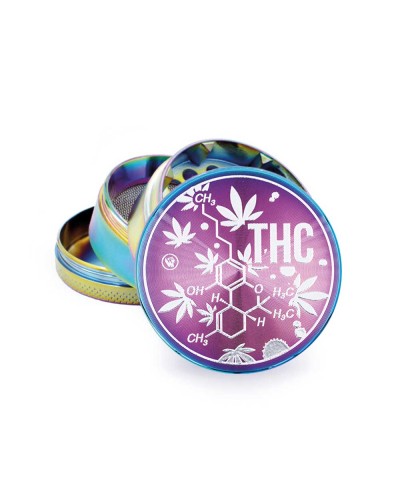 Metal Grinder • Icy THC Molecule • ⌀50 mm • 4 parts