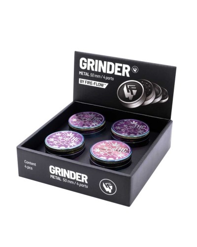 Metal Grinder • Icy THC Molecule • ⌀50 mm • 4 parts