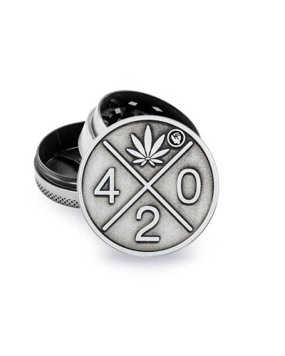 Metal Grinder Silver 420 Logo • ⌀40 mm • 3-parts