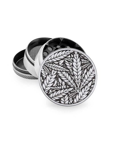 Metal Grinder • Silver Leaves • 33 • ⌀50 mm • 4-parts