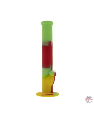 Silicone Bong • Yellow with Green and Red • Rasta • 36cm