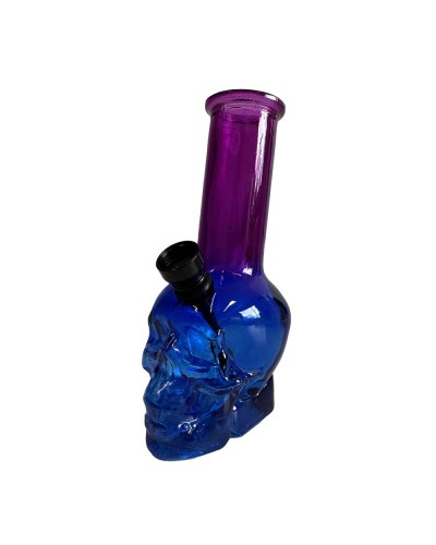 Skull Glass Hookah • Purple/Blue • 15cm
