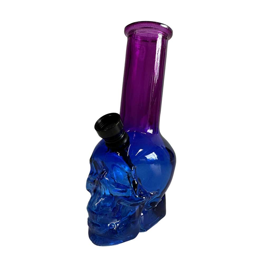Skull Glass Hookah • Purple/Blue • 15cm
