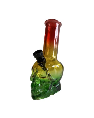 Skull Glass Hookah Rasta • 15cm