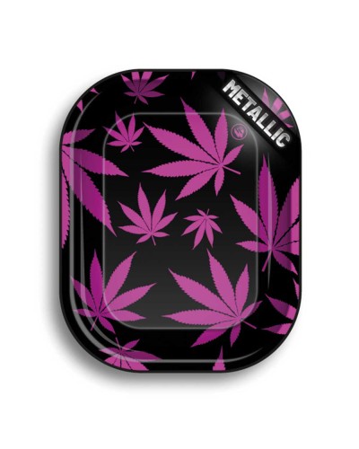 Metal Rolling Tray • Leaves Pink • 140 mm x 180 mm